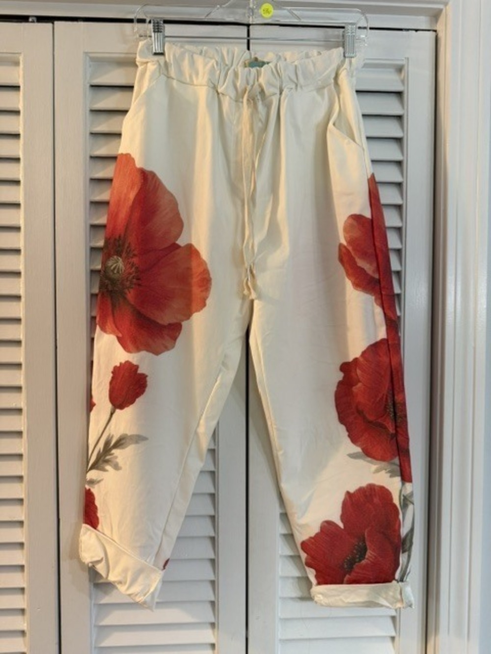 L586 | Loowie Floral Poppy Everyday Print Pants | One Size S-L